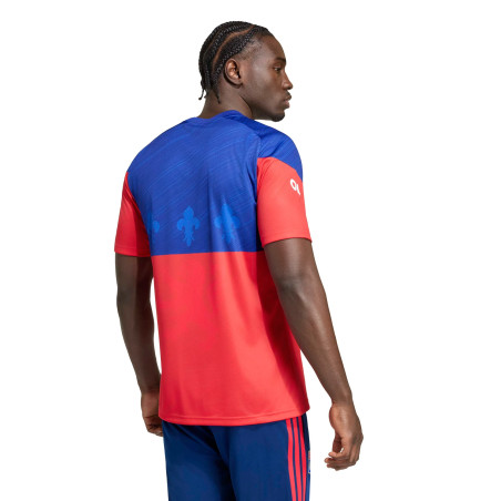 Maillot avant match OL bleu rouge