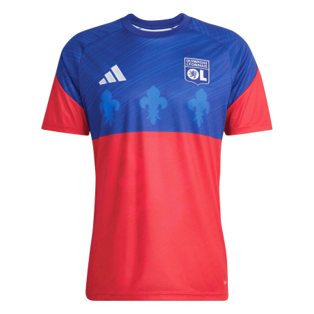 Maillot avant match OL bleu rouge