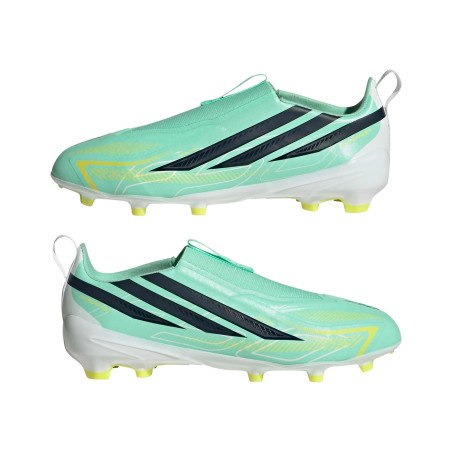 adidas F50 junior Hyperfast LaceLess Pro FG vert noir