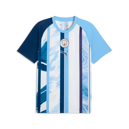 Maillot avant match Manchester City bleu blanc