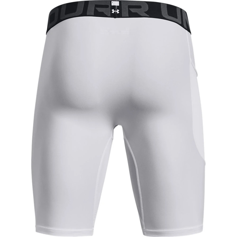 Short long Under Armour HeatGear blanc