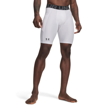 Short long Under Armour HeatGear blanc