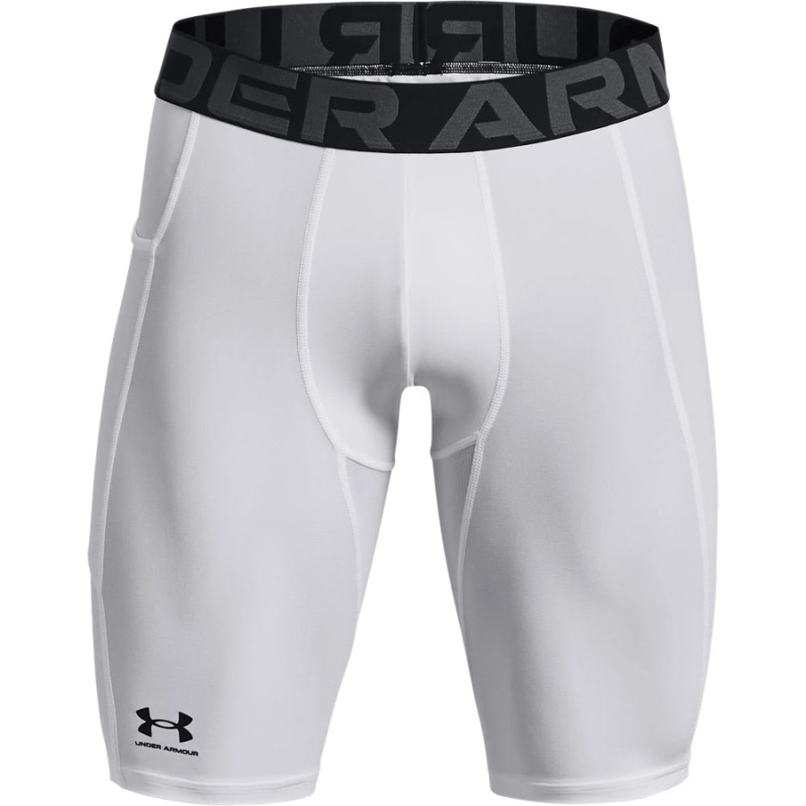 Short long Under Armour HeatGear blanc