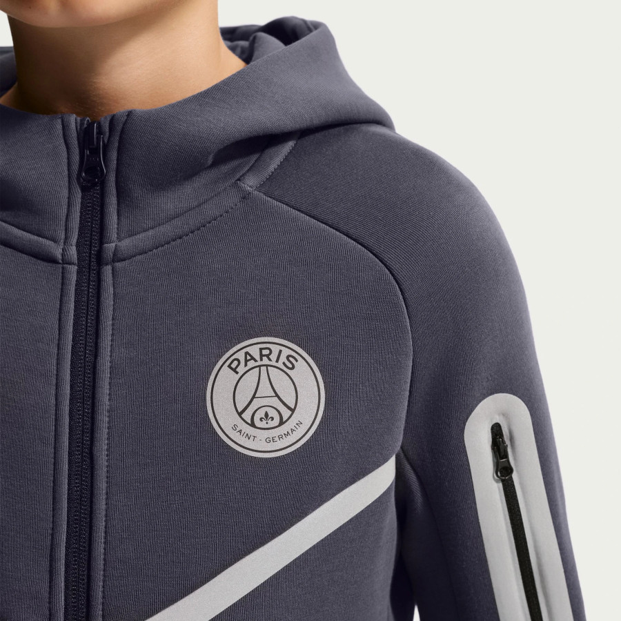 Veste survêtement junior PSG TechFleece gris
