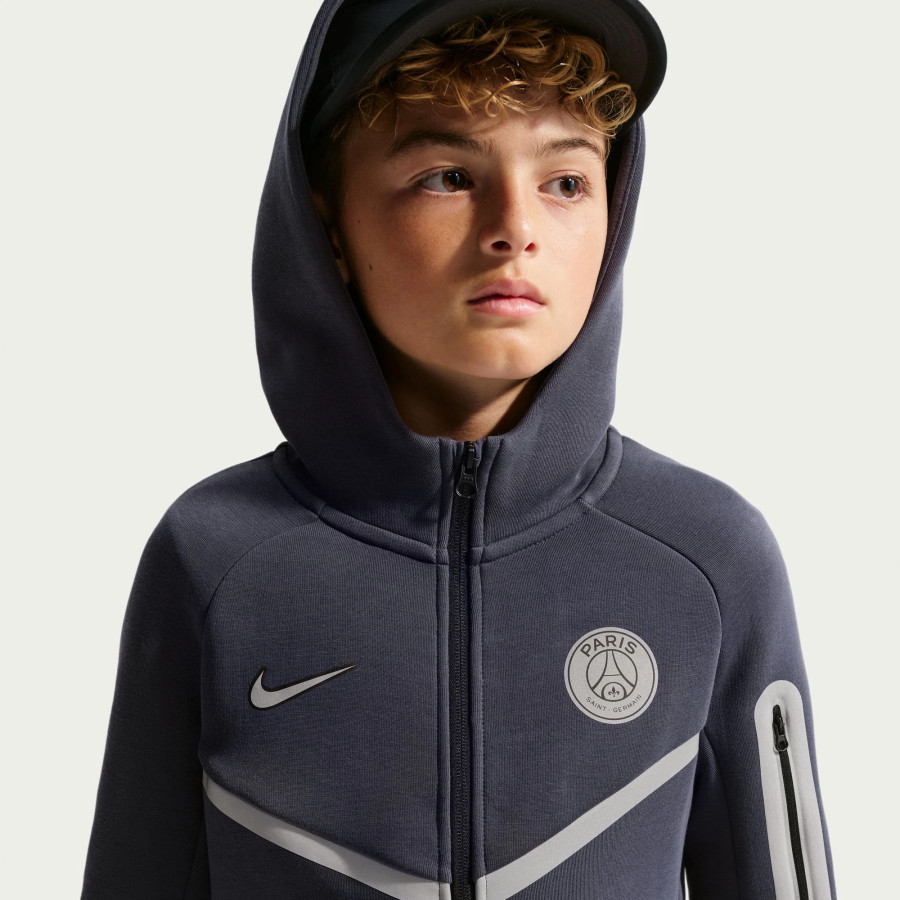 Veste survêtement junior PSG TechFleece gris
