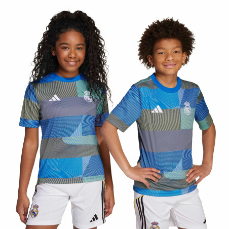 Maillot avant match junior Real Madrid bleu