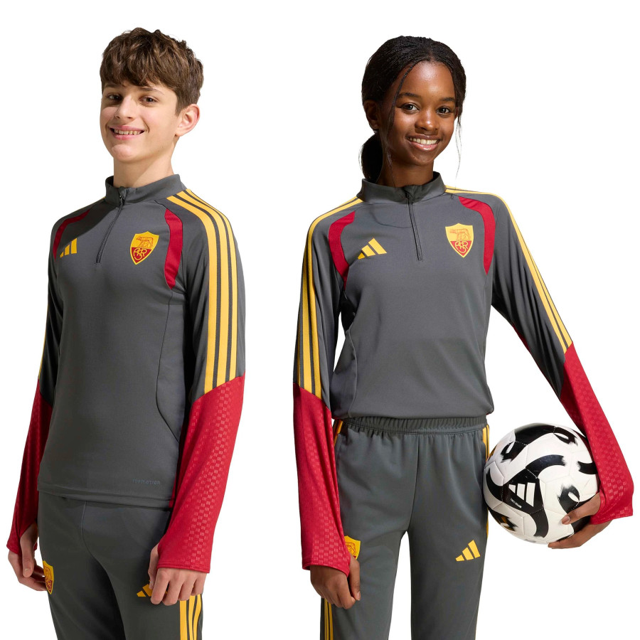 Sweat zippé junior AS Roma gris