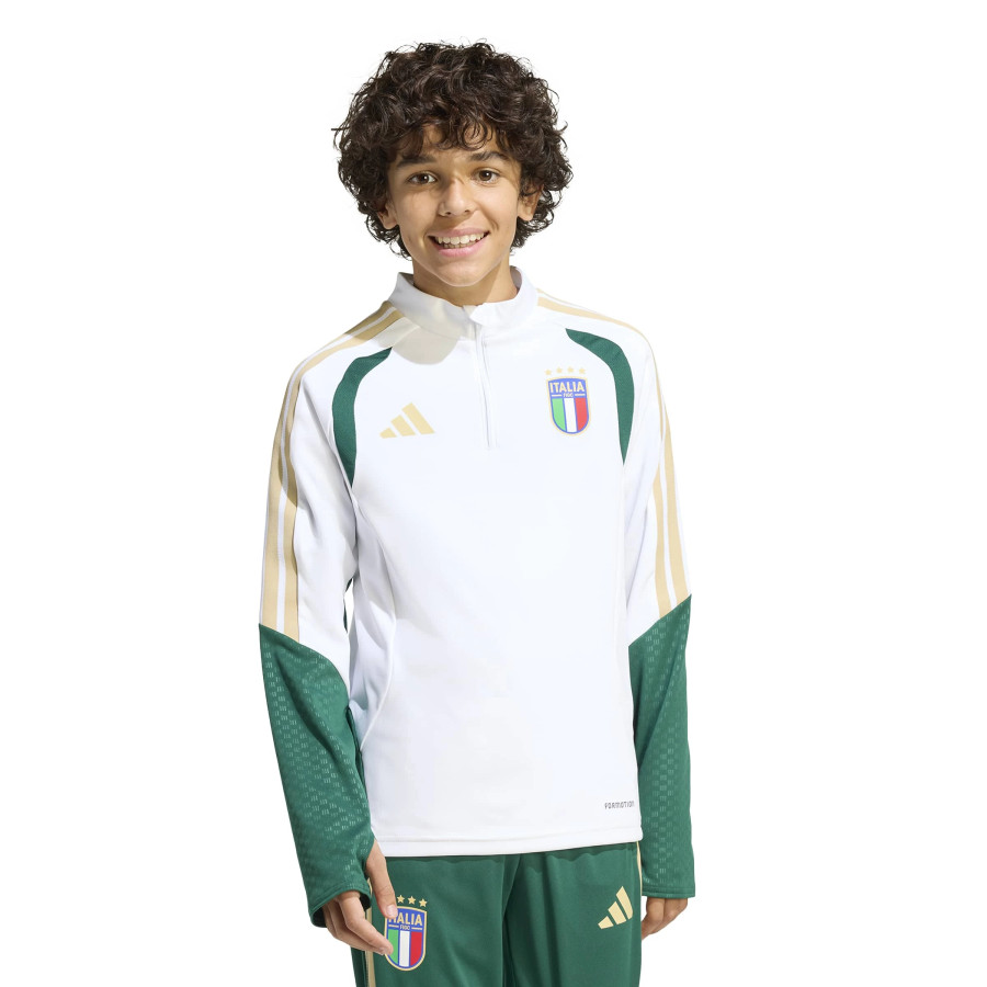 Sweat zippé junior Italie blanc