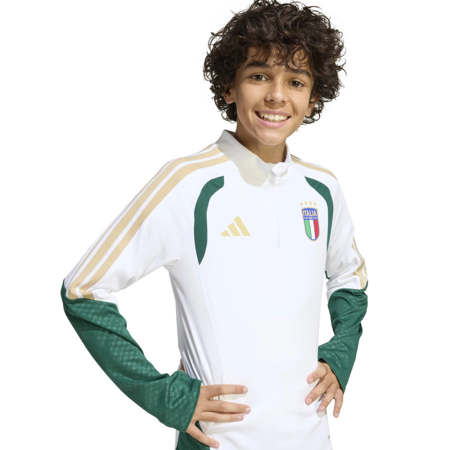 Sweat zippé junior Italie blanc