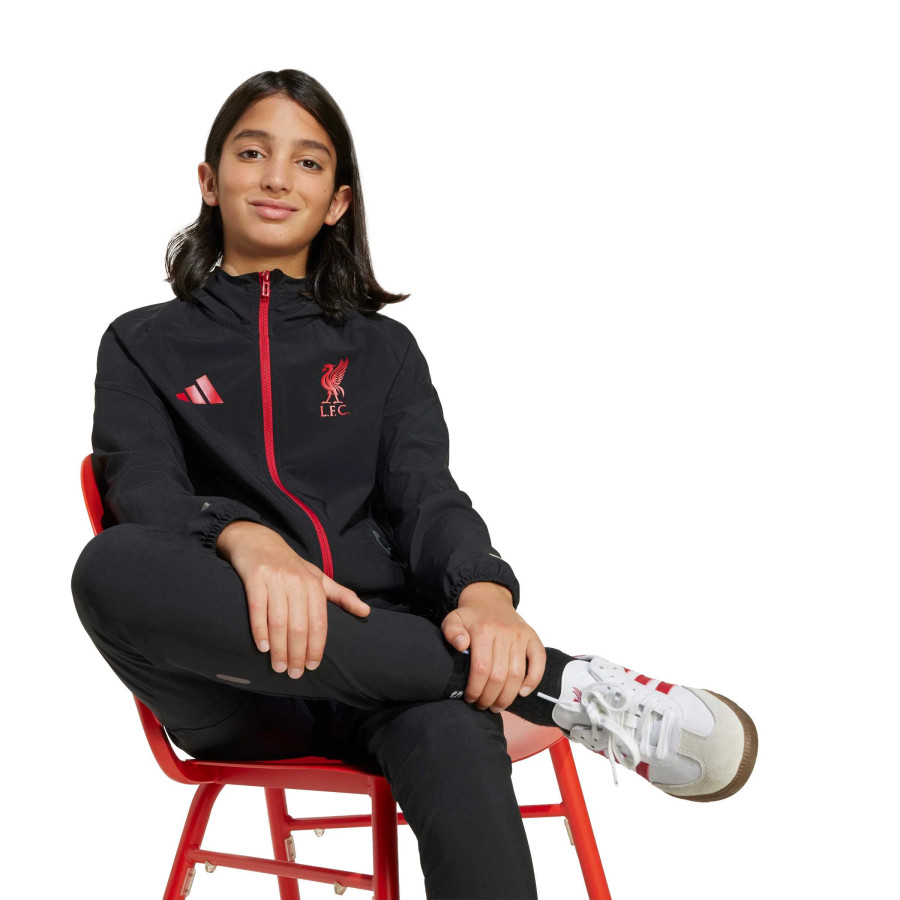 Veste survêtement junior Liverpool Vis Tech noir rouge