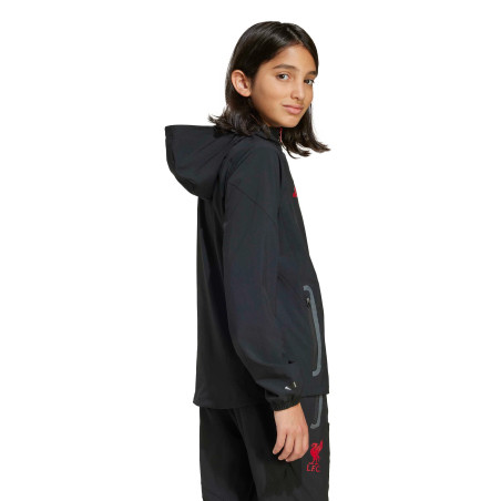 Veste survêtement junior Liverpool Vis Tech noir rouge