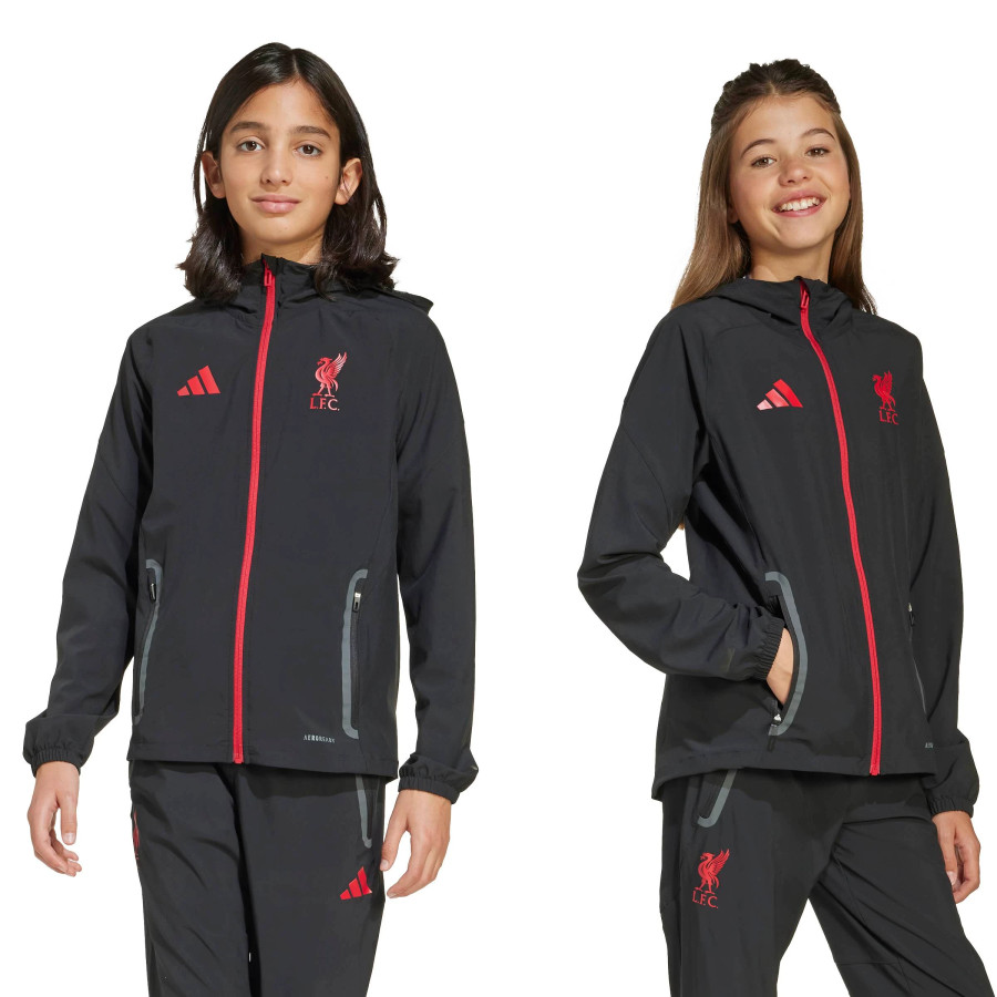 Veste survêtement junior Liverpool Vis Tech noir rouge