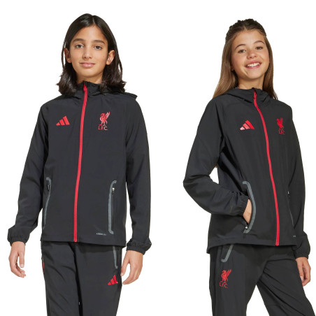 Veste survêtement junior Liverpool Vis Tech noir rouge