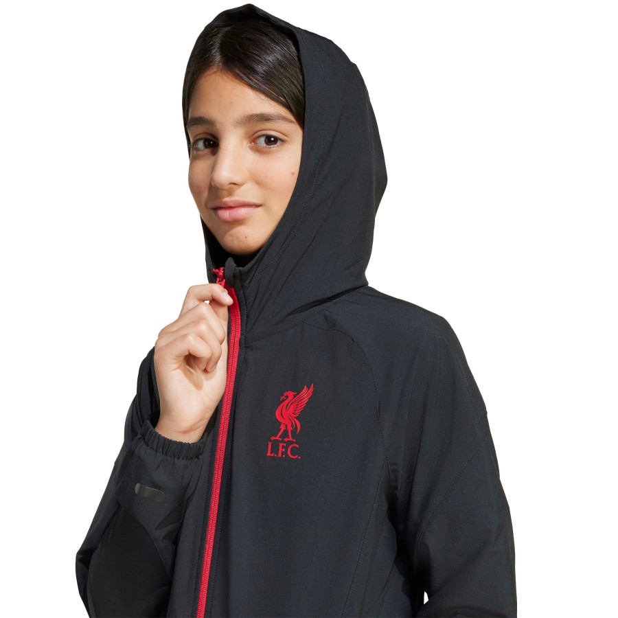 Veste survêtement junior Liverpool Vis Tech noir rouge