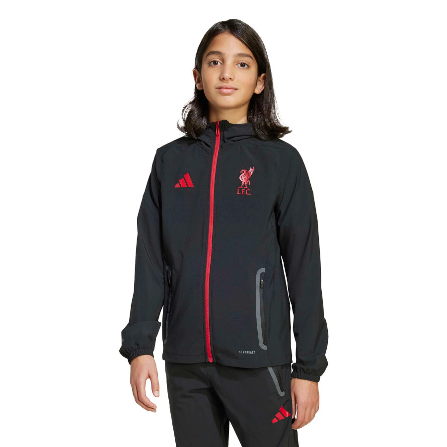Veste survêtement junior Liverpool Vis Tech noir rouge