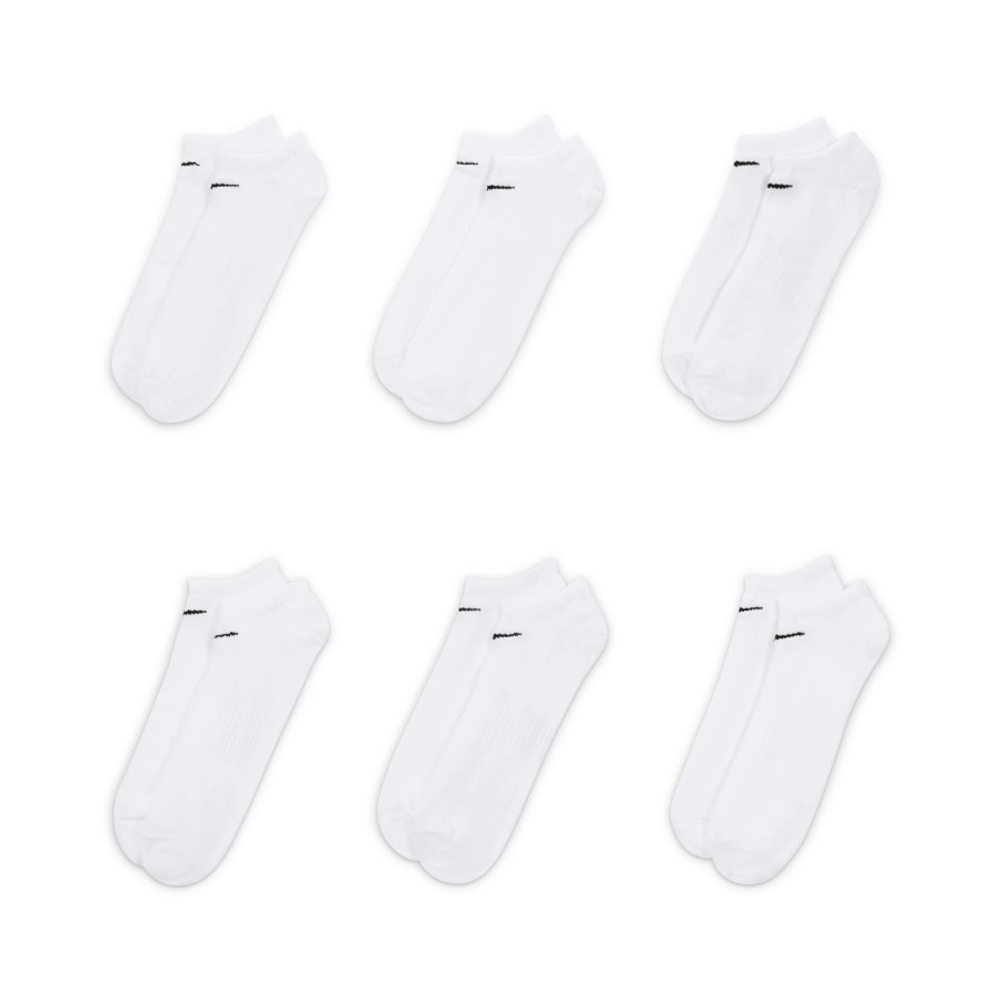 Lot 6 paires chaussettes basses Nike blanc