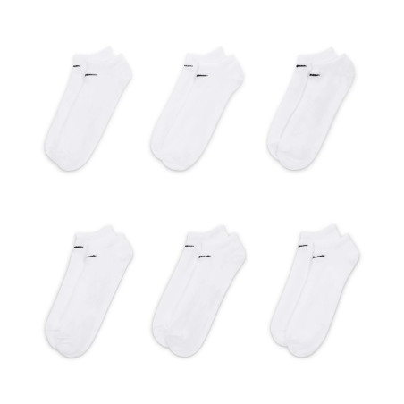 Lot 6 paires chaussettes basses Nike blanc