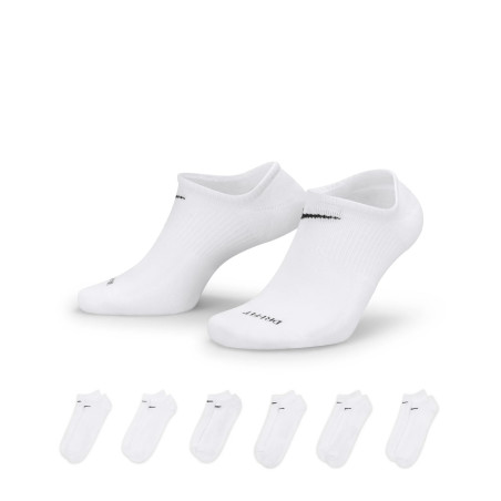 Lot 6 paires chaussettes basses Nike blanc