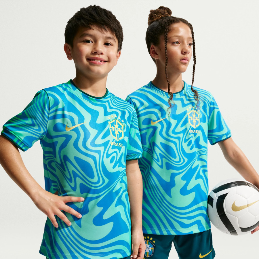 Maillot avant match junior Brésil vert