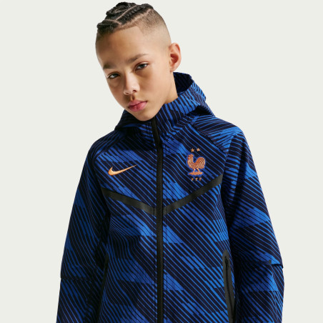 Veste survêtement junior Equipe de France Tech bleu