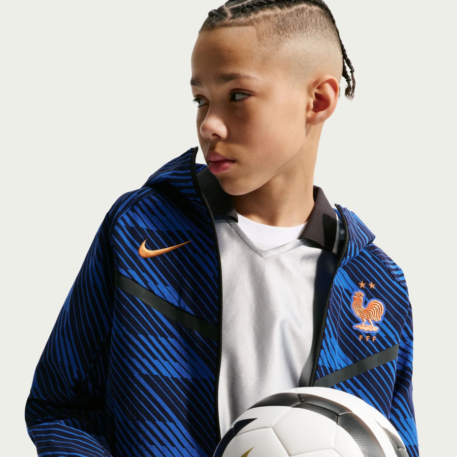 Veste survêtement junior Equipe de France Tech bleu