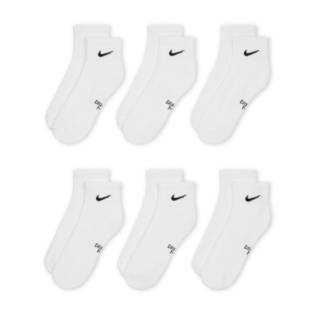 Lot 6 paires chaussettes basses junior Nike Everyday blanc