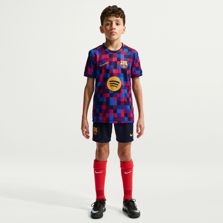Maillot avant match junior FC Barcelone bleu rouge