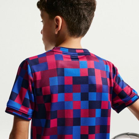 Maillot avant match junior FC Barcelone bleu rouge
