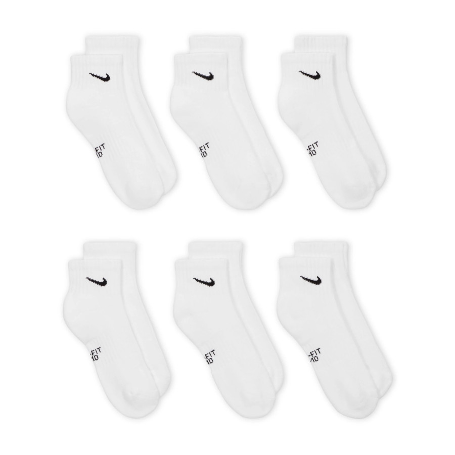 Lot 6 paires chaussettes basses junior Nike Everyday blanc
