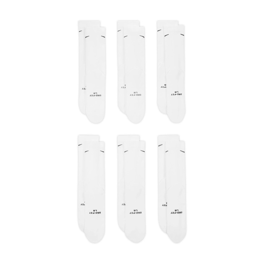 Lot 6 paires chaussettes Nike Everyday Elevated blanc