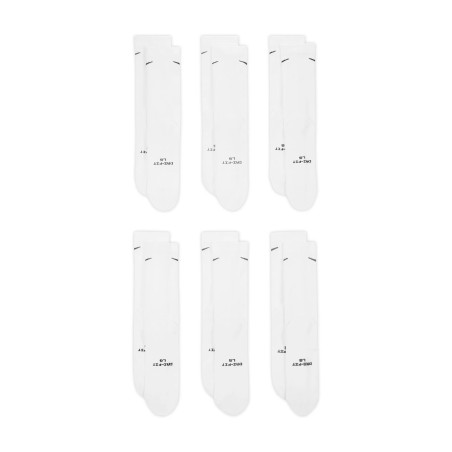 Lot 6 paires chaussettes Nike Everyday Elevated blanc