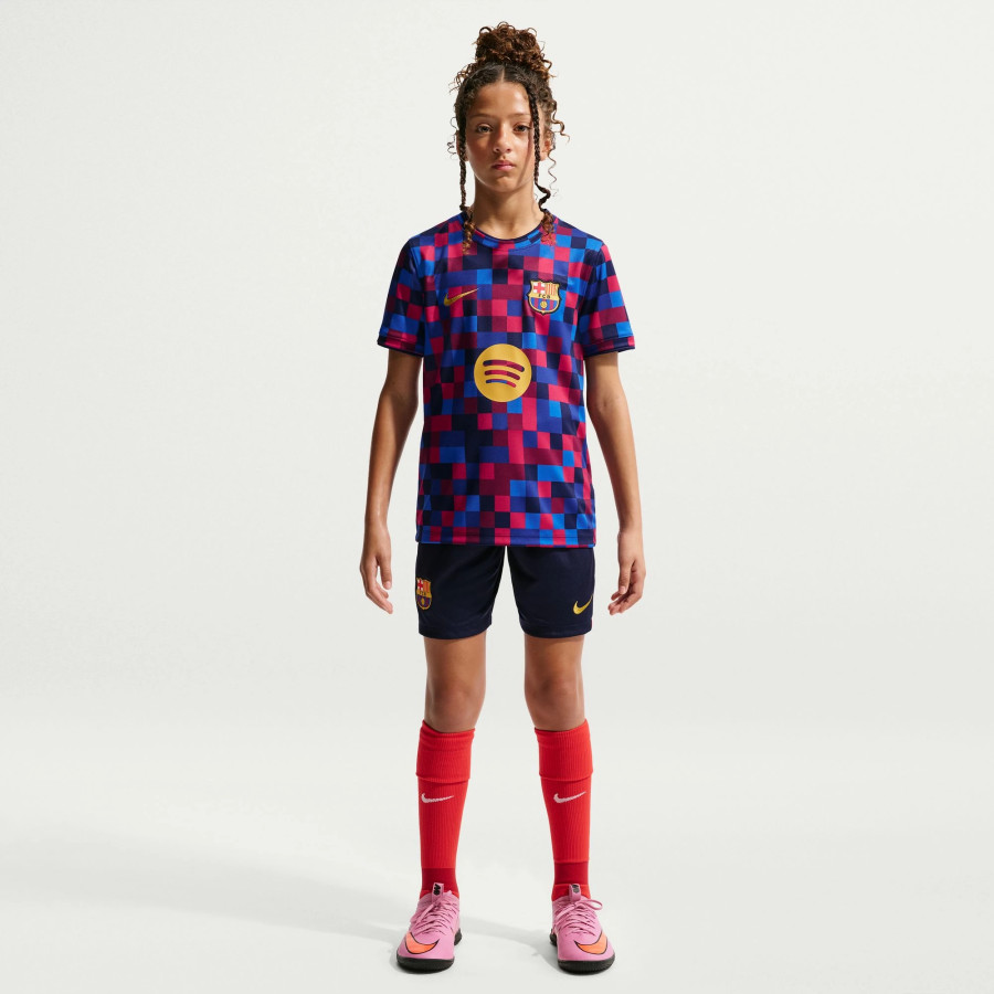 Maillot avant match junior FC Barcelone bleu rouge