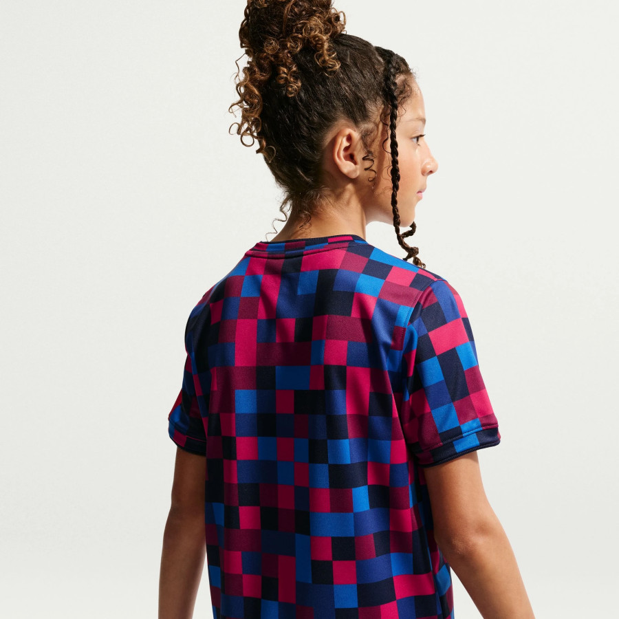 Maillot avant match junior FC Barcelone bleu rouge
