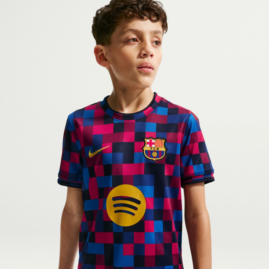 Maillot avant match junior FC Barcelone bleu rouge