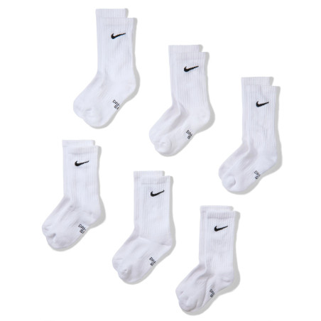 Lot 6 paires chaussettes junior Nike Everyday blanc