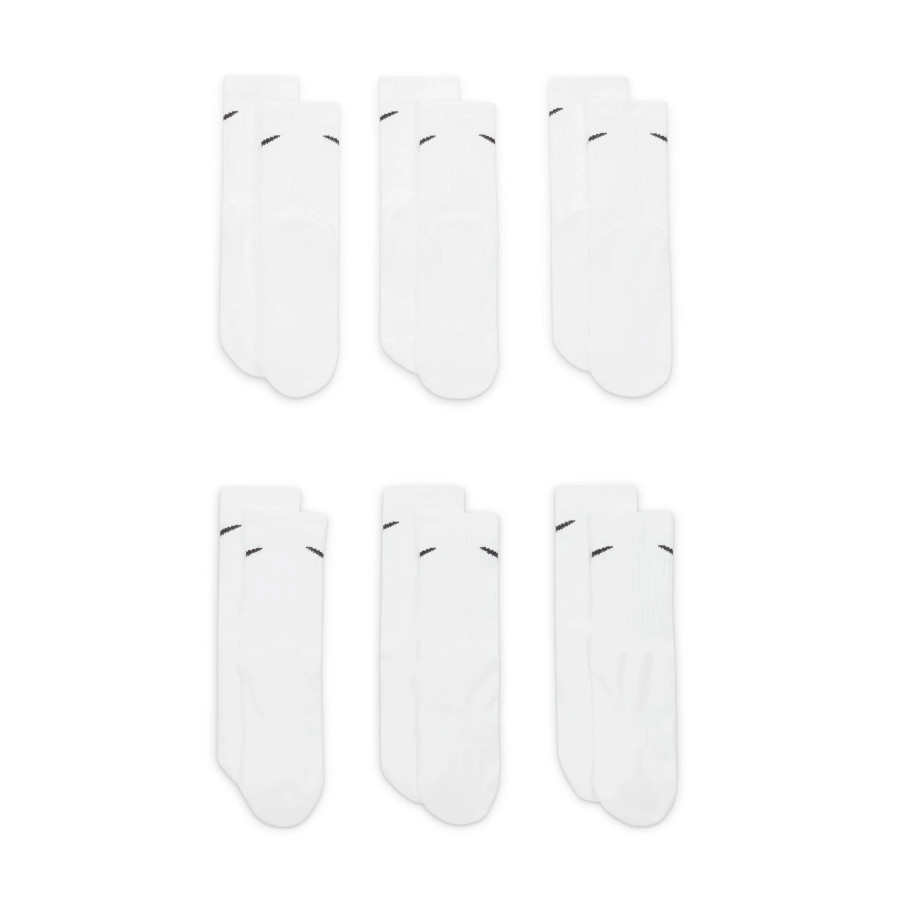 Lot 6 paires chaussettes junior Nike Everyday blanc