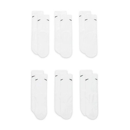 Lot 6 paires chaussettes junior Nike Everyday blanc