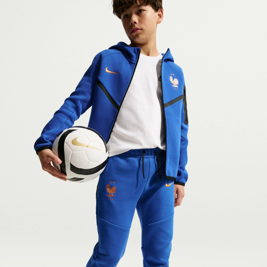 Pantalon survêtement junior Equipe de France Tech Fleece bleu