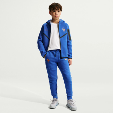 Pantalon survêtement junior Equipe de France Tech Fleece bleu