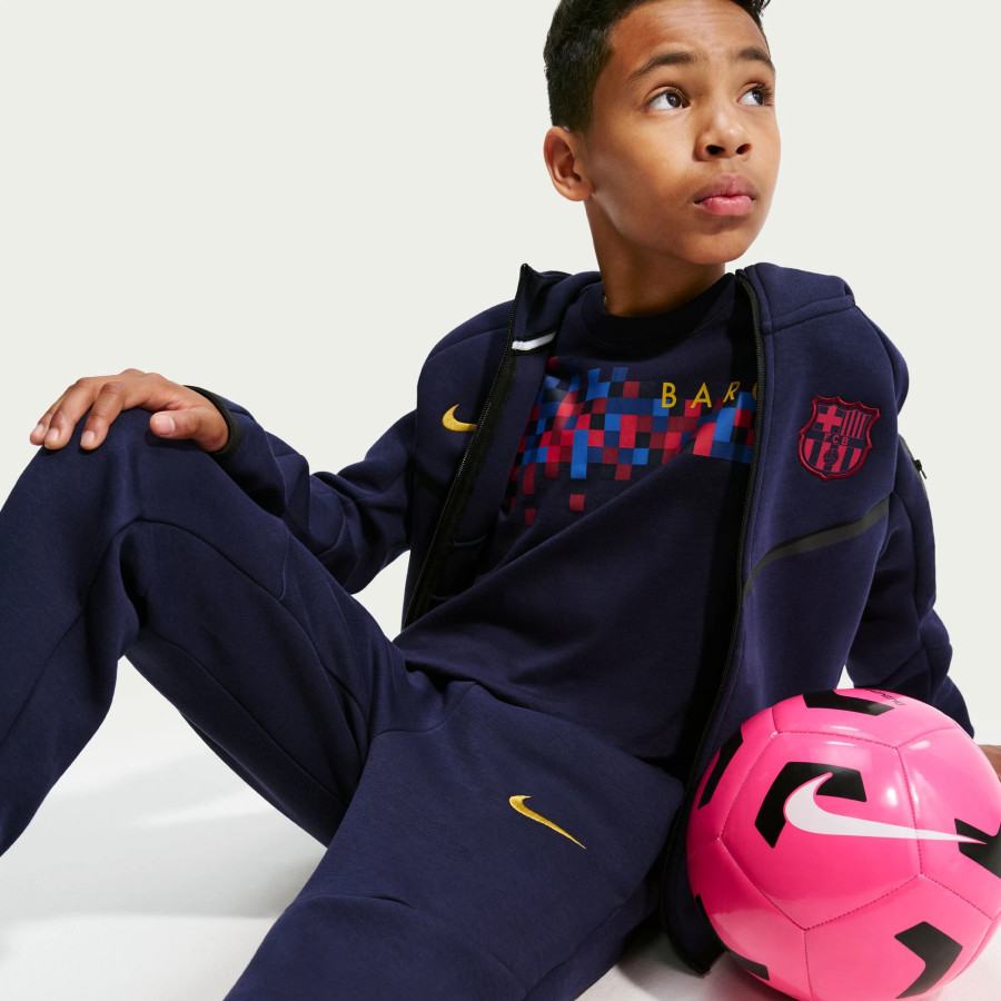 Pantalon survêtement junior FC Barcelone Tech Fleece bleu
