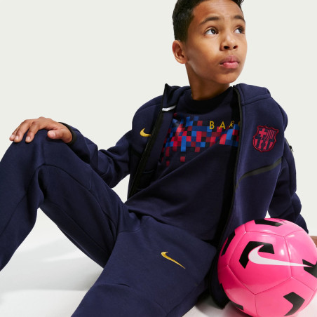 Pantalon survêtement junior FC Barcelone Tech Fleece bleu