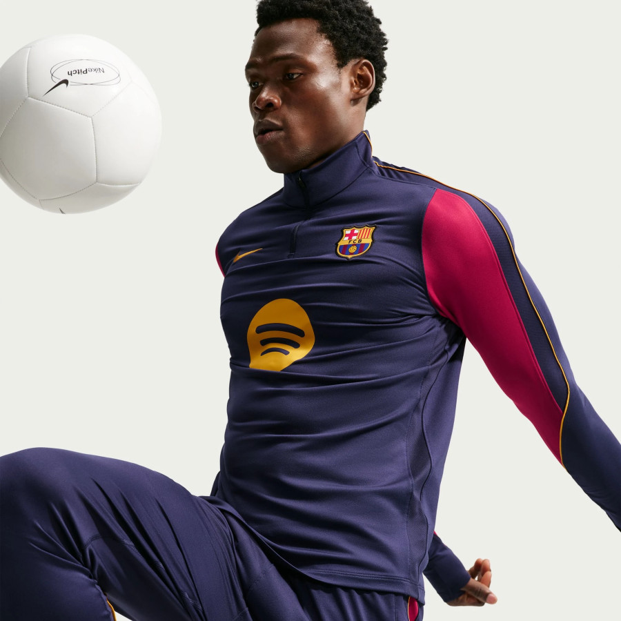 Sweat zippé FC Barcelone Strike bleu