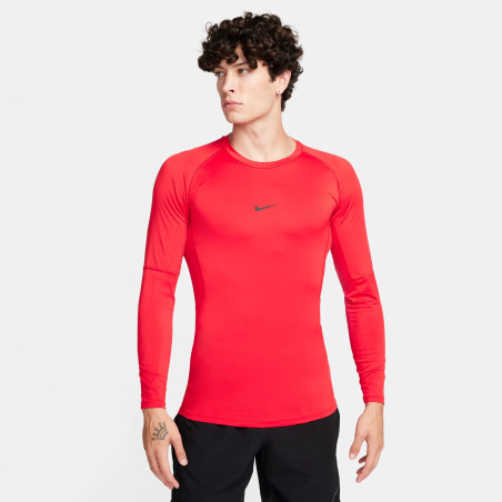 Sous-maillot manches longues Nike Pro rouge