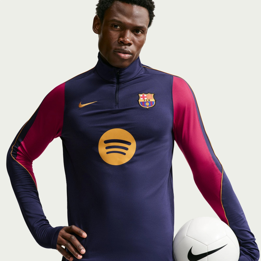 Sweat zippé FC Barcelone Strike bleu