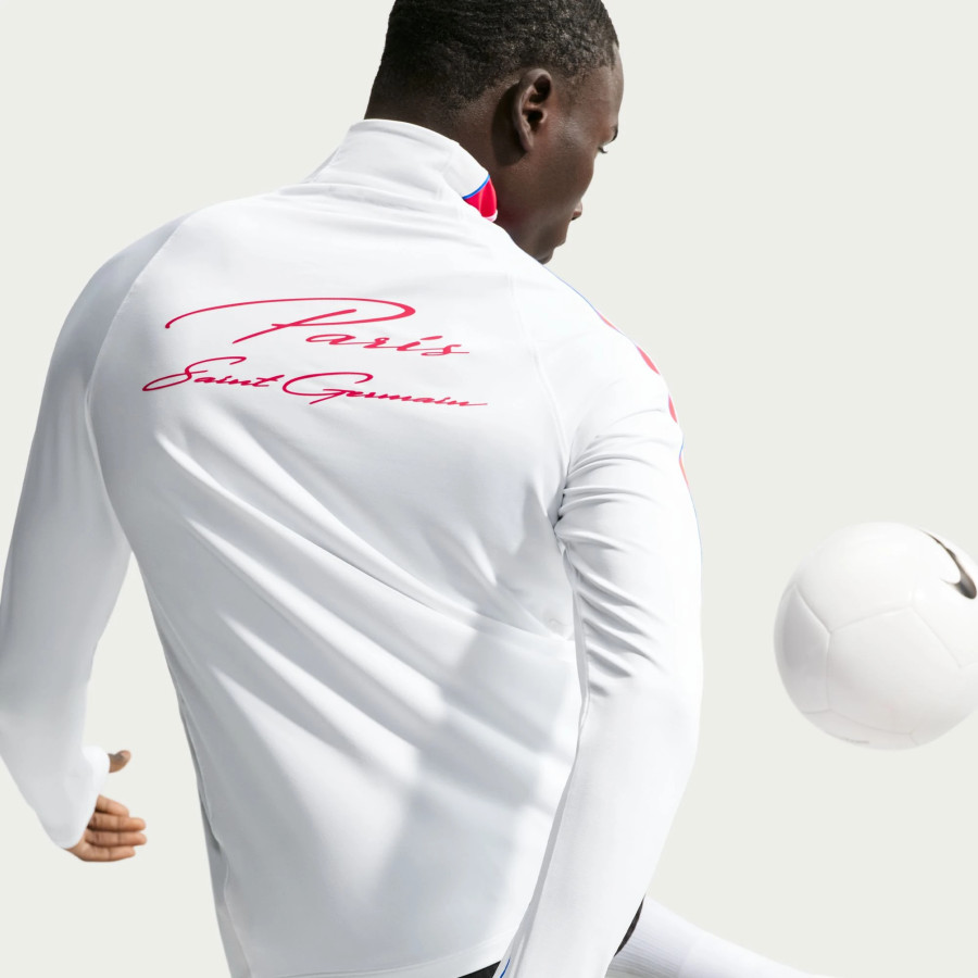 Sweat zippé PSG Strike blanc