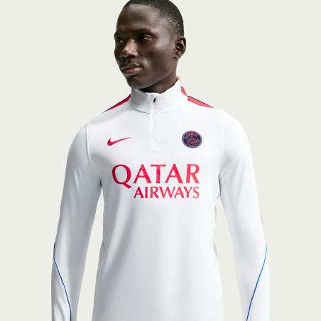 Sweat zippé PSG Strike blanc