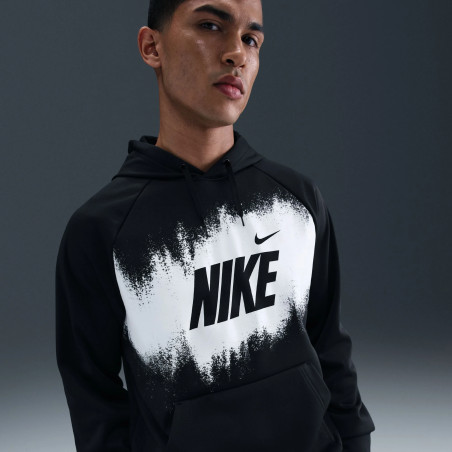 Sweat à capuche Nike Fleece noir blanc