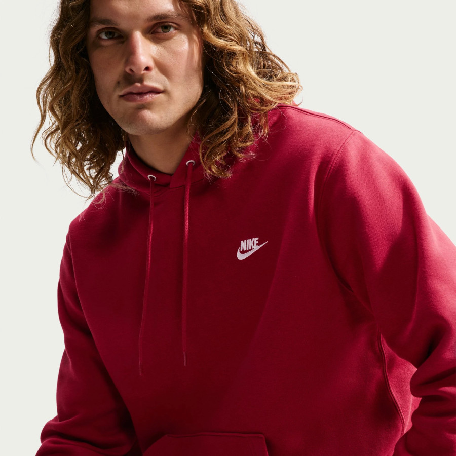 Sweat à capuche Nike Club rouge