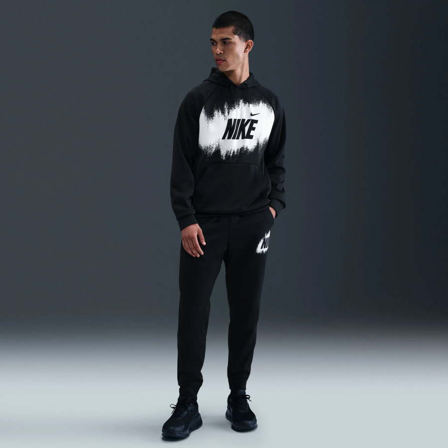 Sweat à capuche Nike Fleece noir blanc