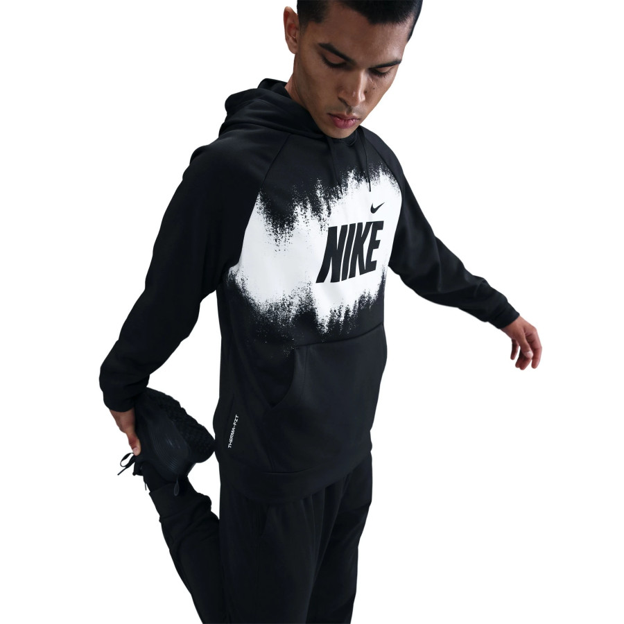 Sweat à capuche Nike Fleece noir blanc
